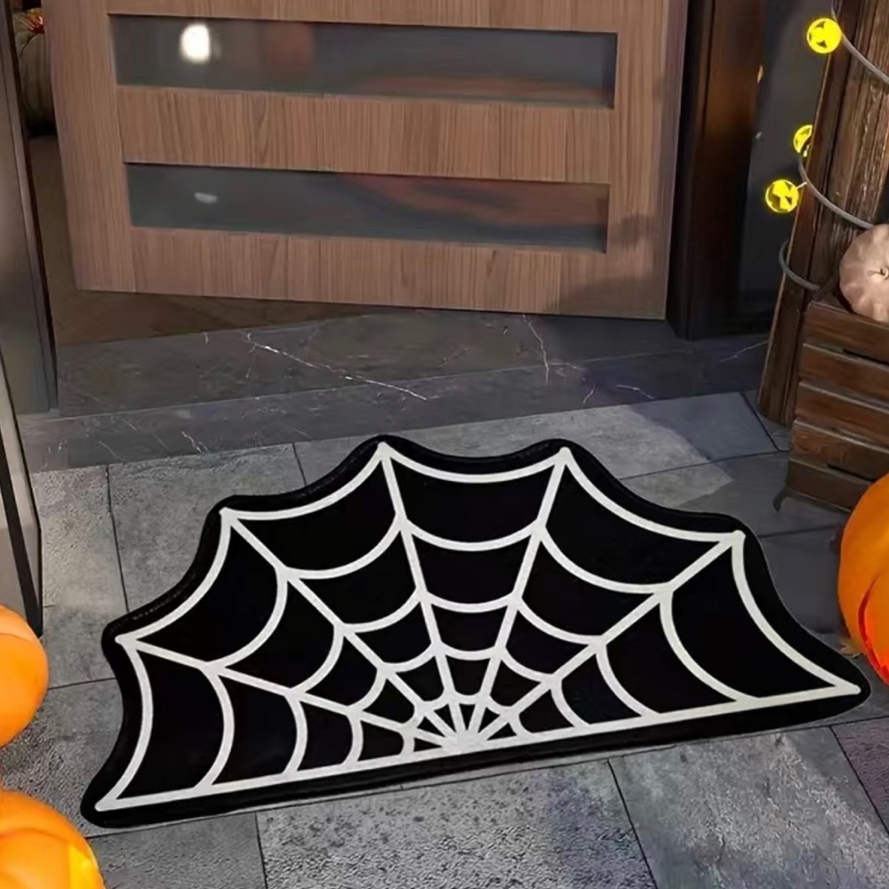 Halloween spiderweb floor mat